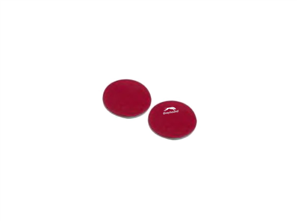 Picture of Red PTFE/White Silicone Septa, 10mm x 1.3mm, for 10mm Thread Caps, (Shore A 45)